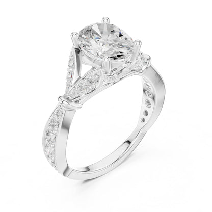 Oval Accented Lab Grown Diamond Engagement Ring