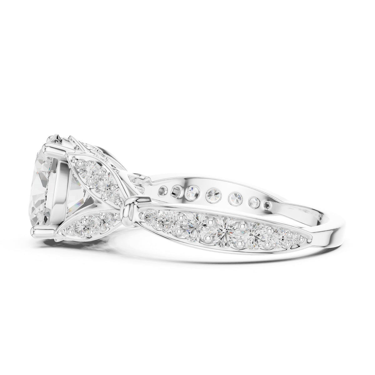 Oval Accented Lab Grown Diamond Engagement Ring