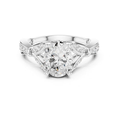 Oval Accented Lab Grown Diamond Engagement Ring