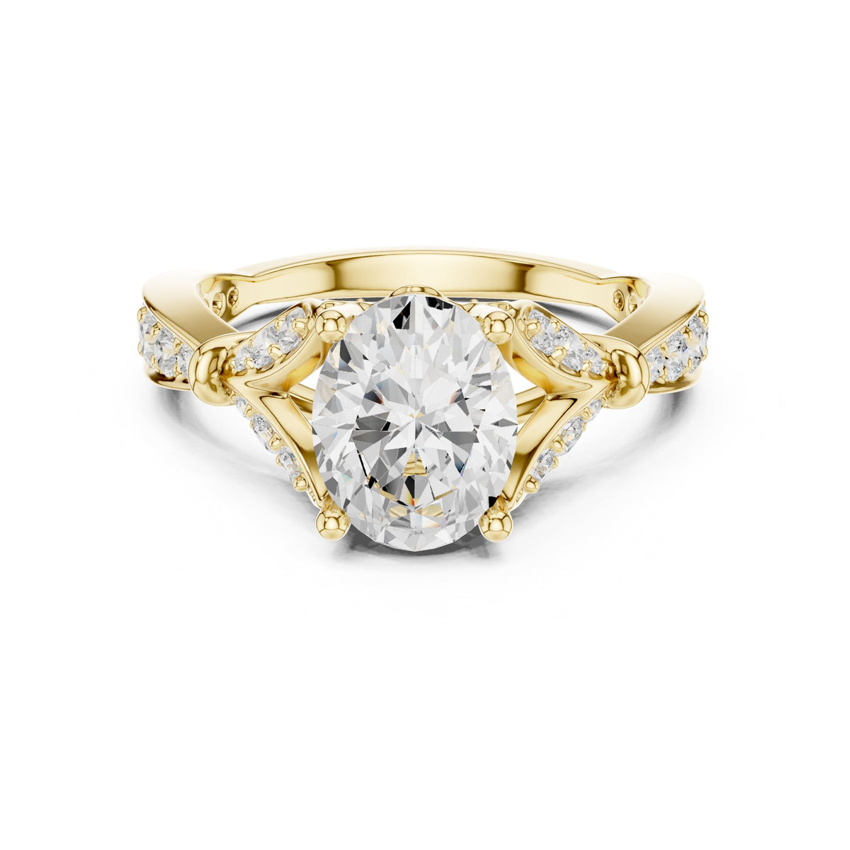 Oval Accented Lab Grown Diamond Engagement Ring