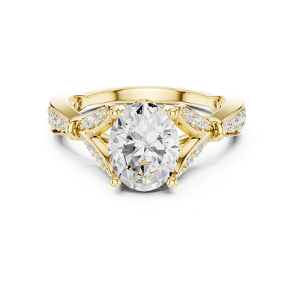 Oval Accented Lab Grown Diamond Engagement Ring