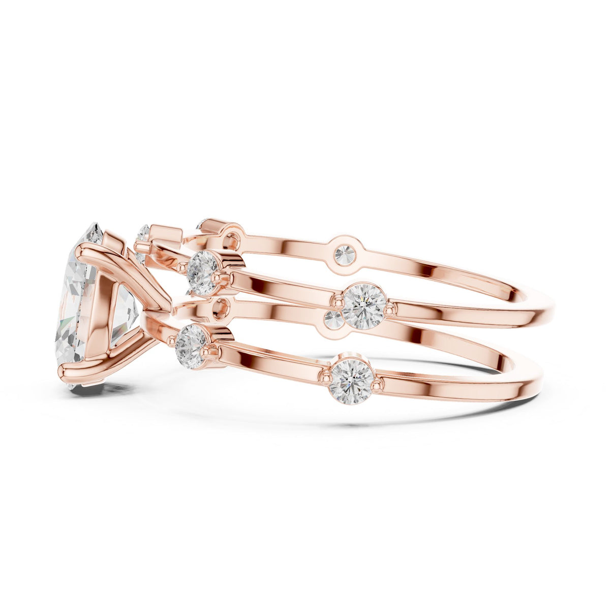 Oval Accented Lab Grown Diamond Engagement Ring