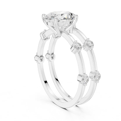 Oval Accented Lab Grown Diamond Engagement Ring