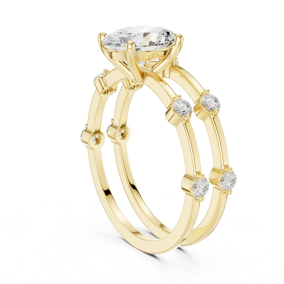 Oval Accented Lab Grown Diamond Engagement Ring