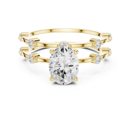 Oval Accented Lab Grown Diamond Engagement Ring