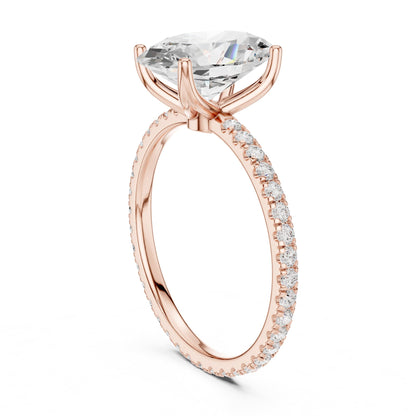 Oval Accented Lab Grown Diamond Engagement Ring