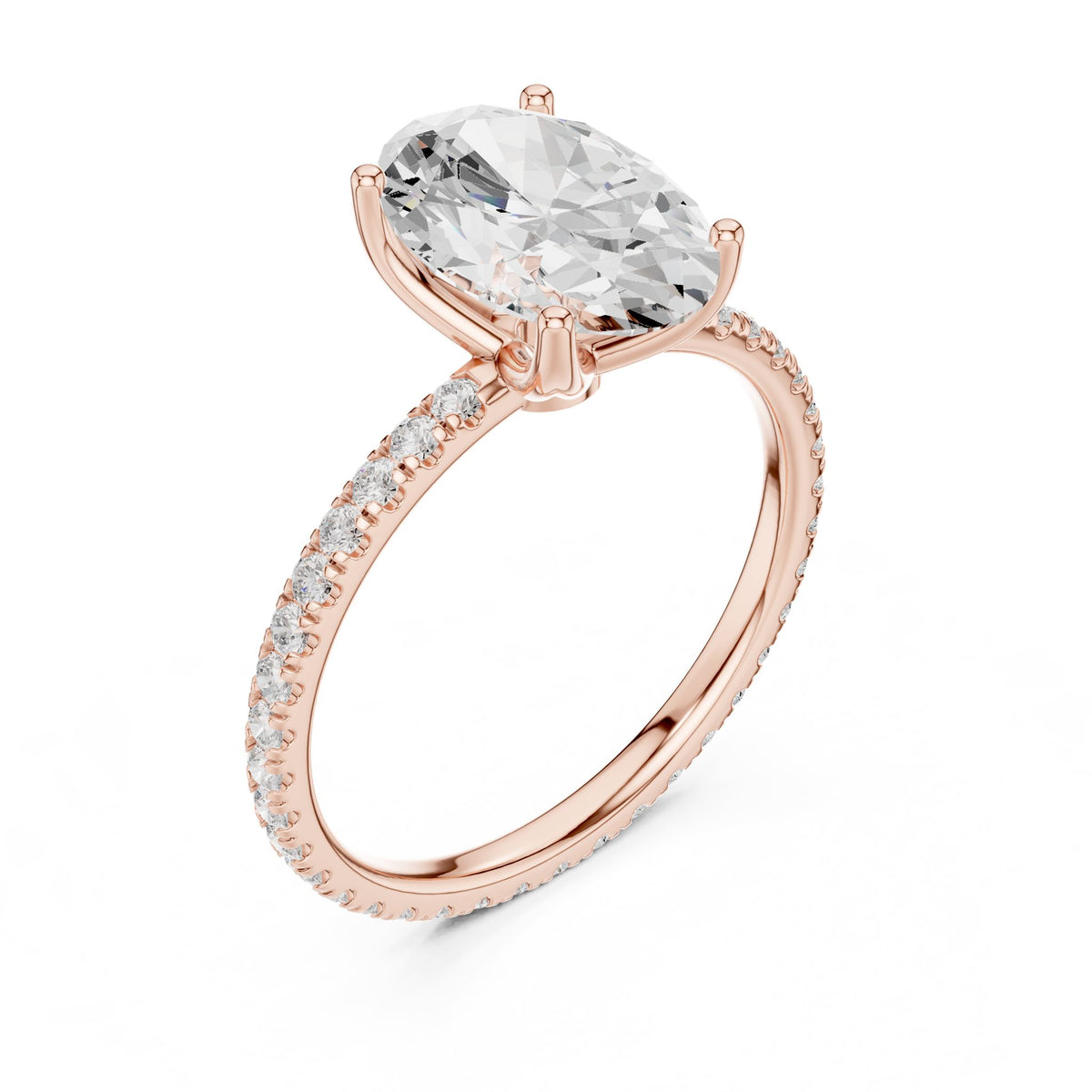 Oval Accented Lab Grown Diamond Engagement Ring
