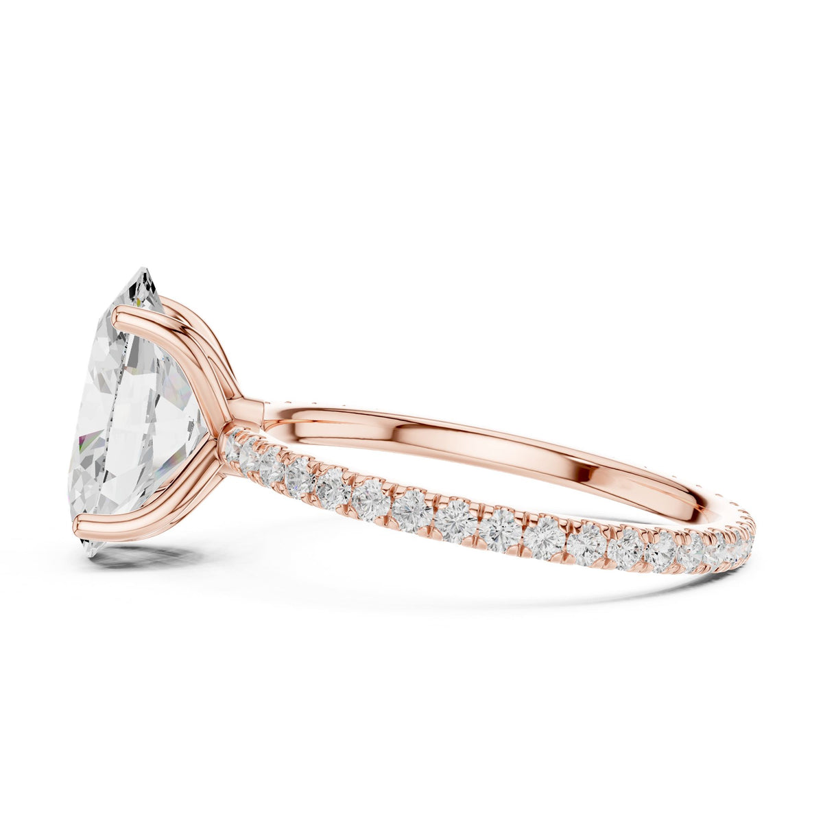 Oval Accented Lab Grown Diamond Engagement Ring