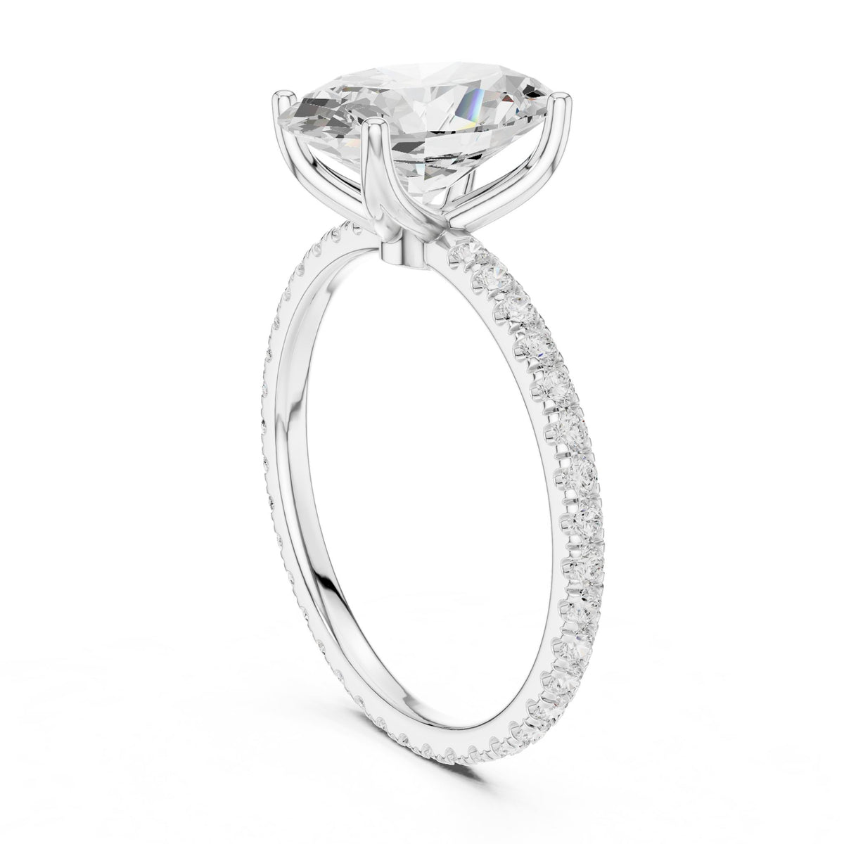 Oval Accented Lab Grown Diamond Engagement Ring