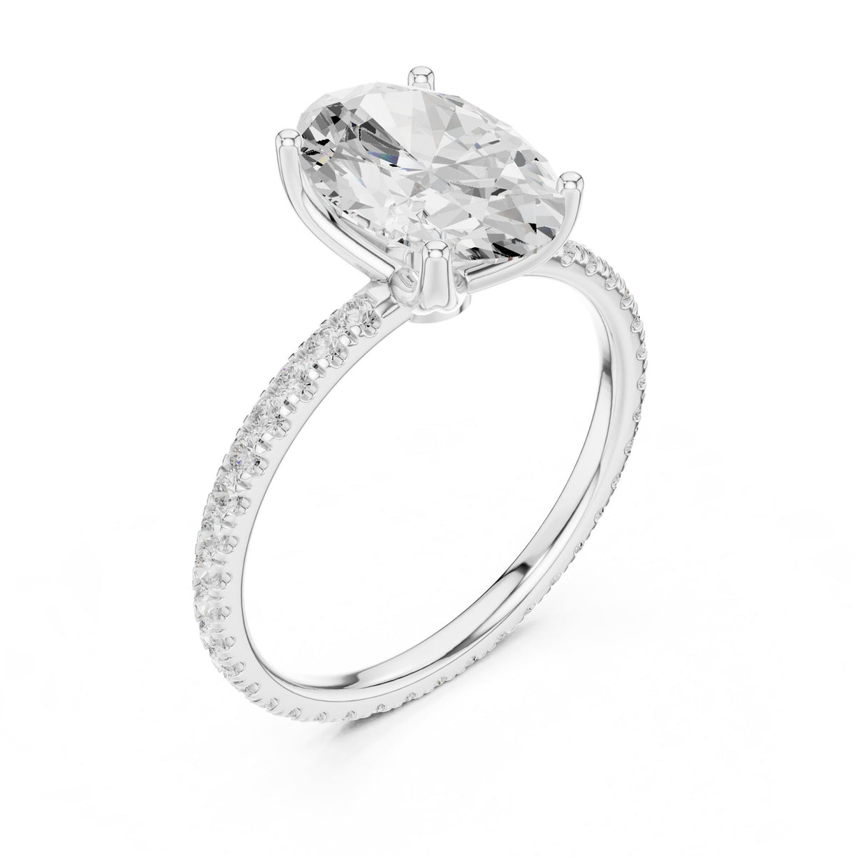Oval Accented Lab Grown Diamond Engagement Ring