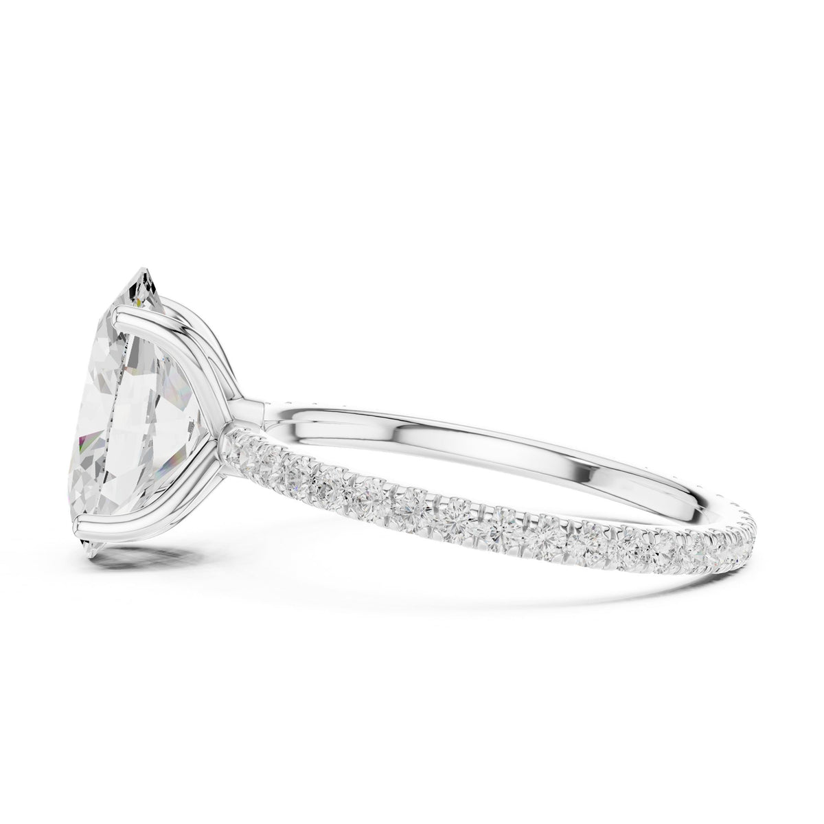 Oval Accented Lab Grown Diamond Engagement Ring