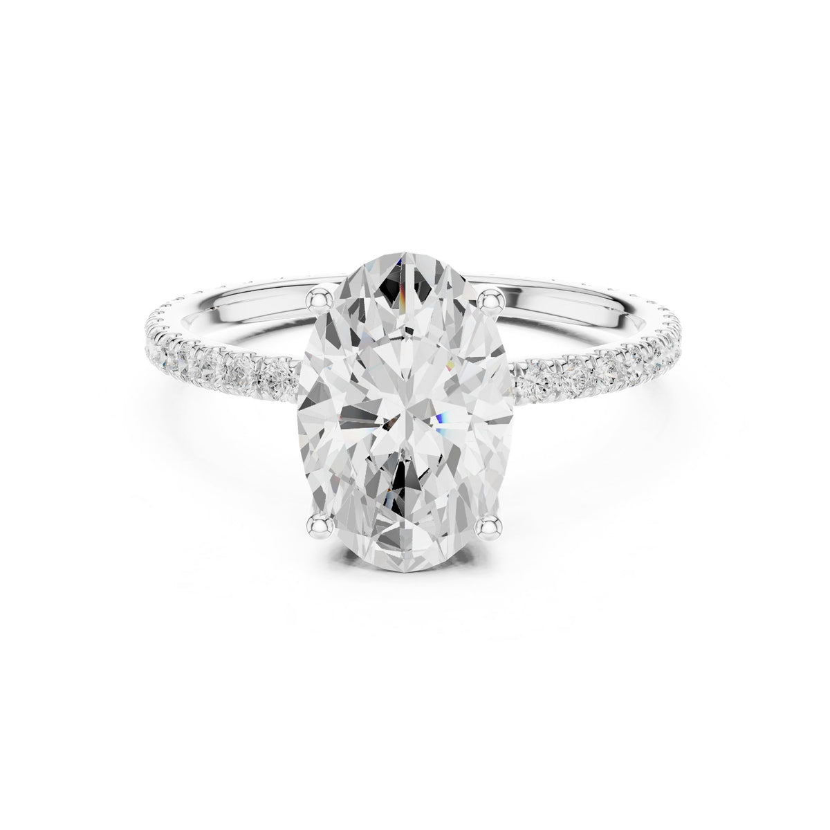 Oval Accented Lab Grown Diamond Engagement Ring