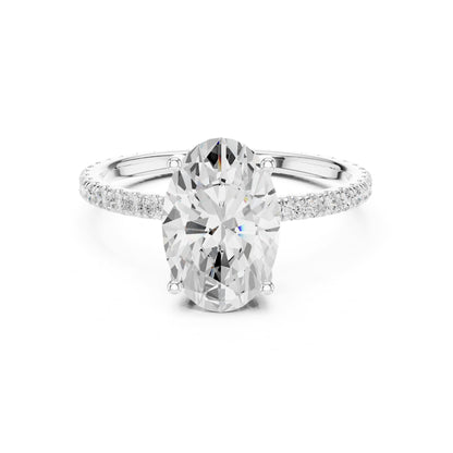 Oval Accented Lab Grown Diamond Engagement Ring