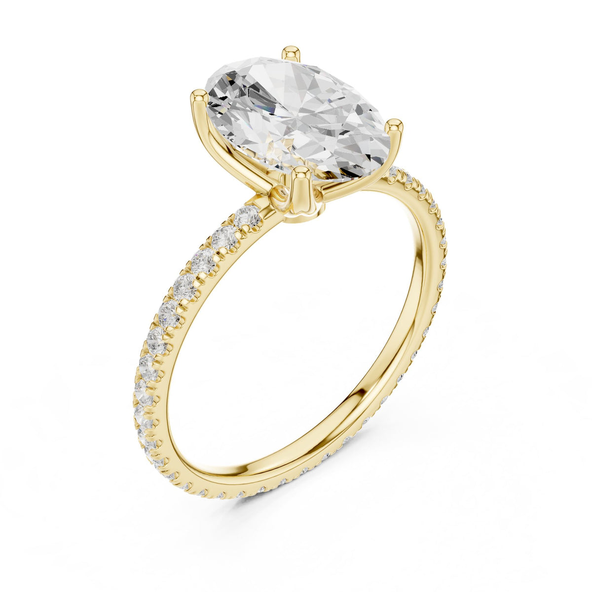 Oval Accented Lab Grown Diamond Engagement Ring
