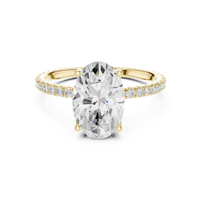 Oval Accented Lab Grown Diamond Engagement Ring