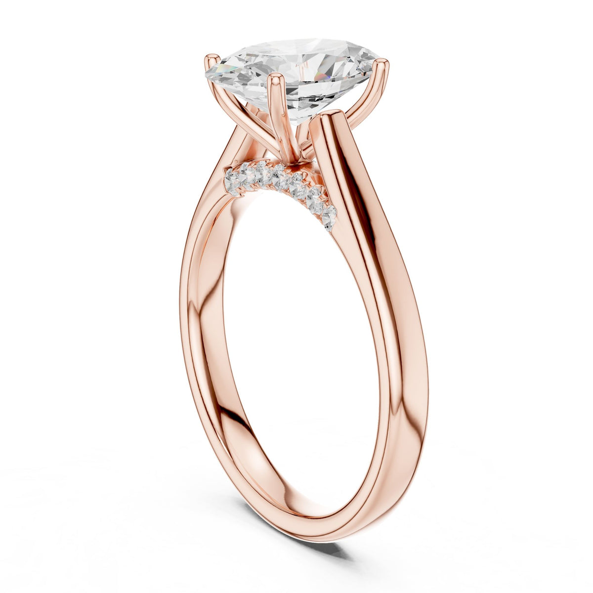 Oval Accented Lab Grown Diamond Engagement Ring