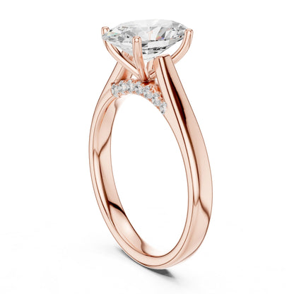 Oval Accented Lab Grown Diamond Engagement Ring