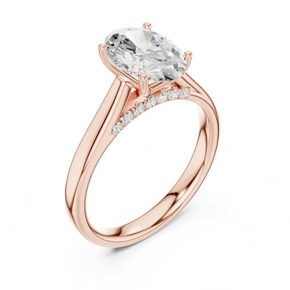 Oval Accented Lab Grown Diamond Engagement Ring