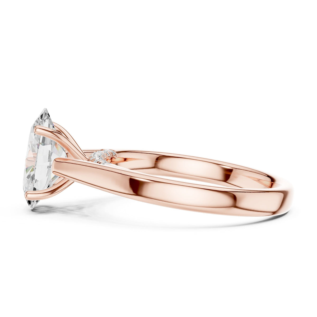 Oval Accented Lab Grown Diamond Engagement Ring