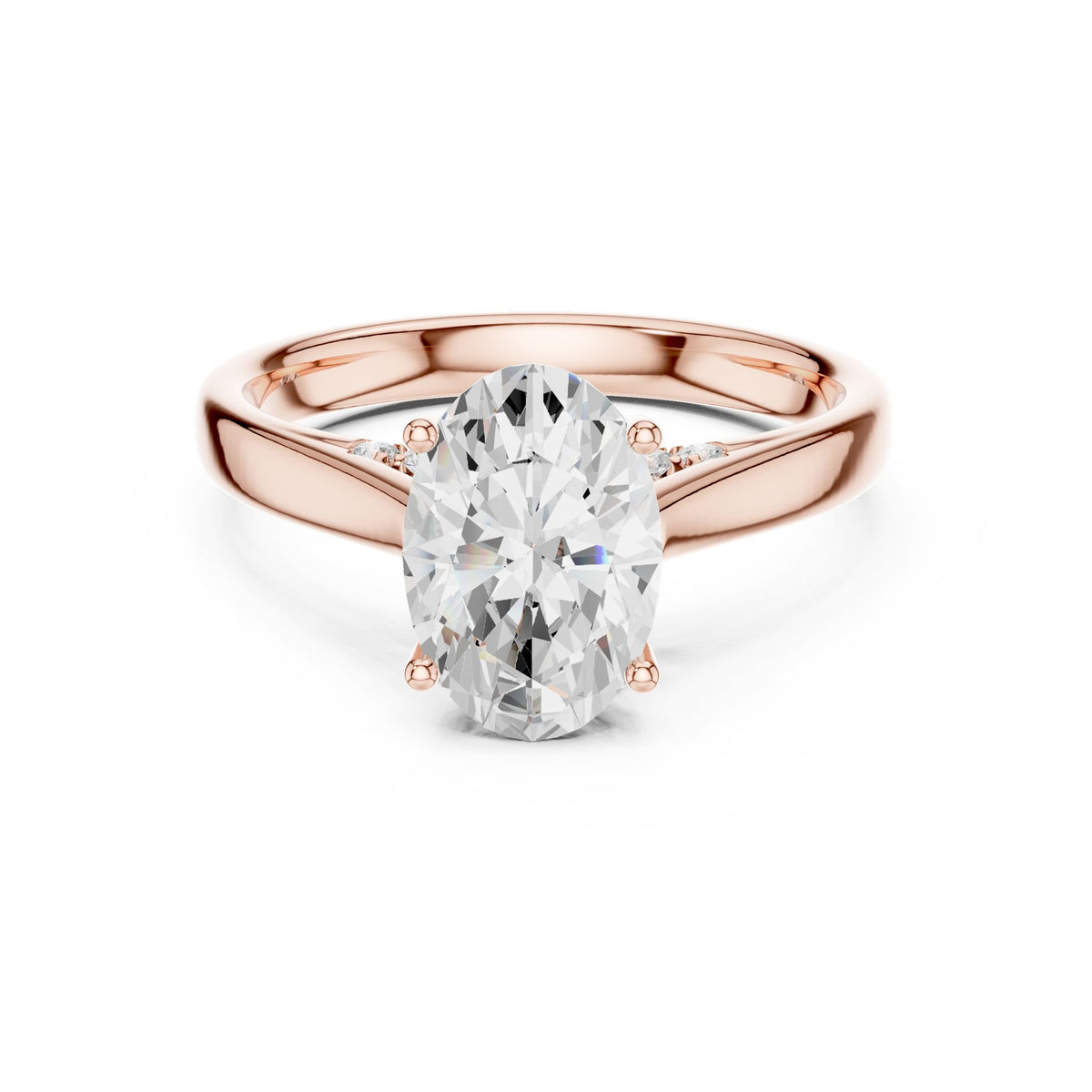 Oval Accented Lab Grown Diamond Engagement Ring