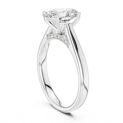 Oval Accented Lab Grown Diamond Engagement Ring