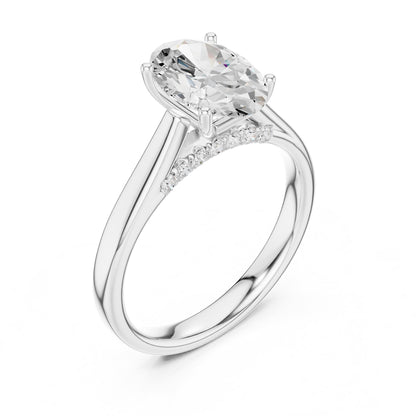 Oval Accented Lab Grown Diamond Engagement Ring
