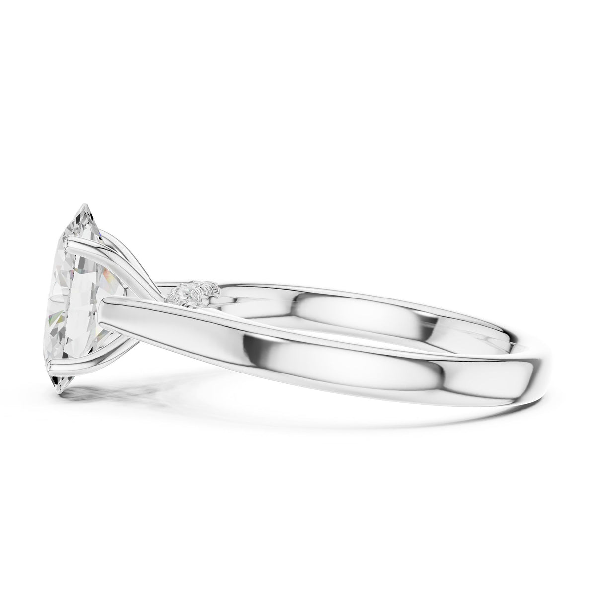 Oval Accented Lab Grown Diamond Engagement Ring