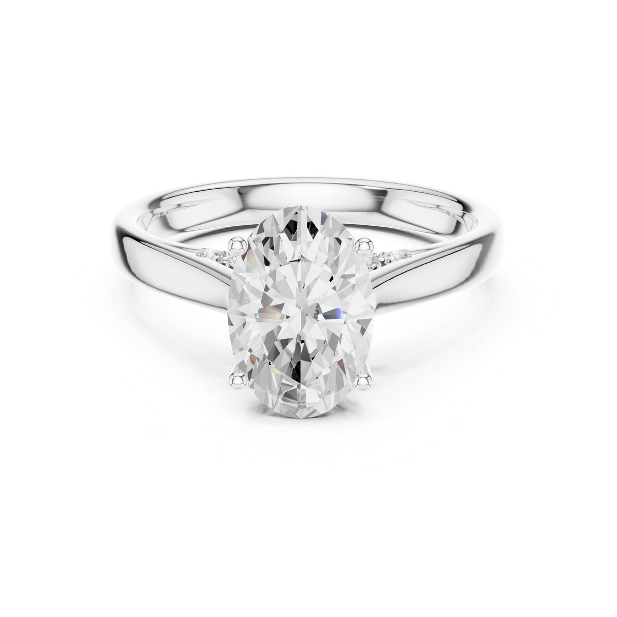 Oval Accented Lab Grown Diamond Engagement Ring