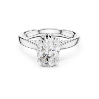 Oval Accented Lab Grown Diamond Engagement Ring