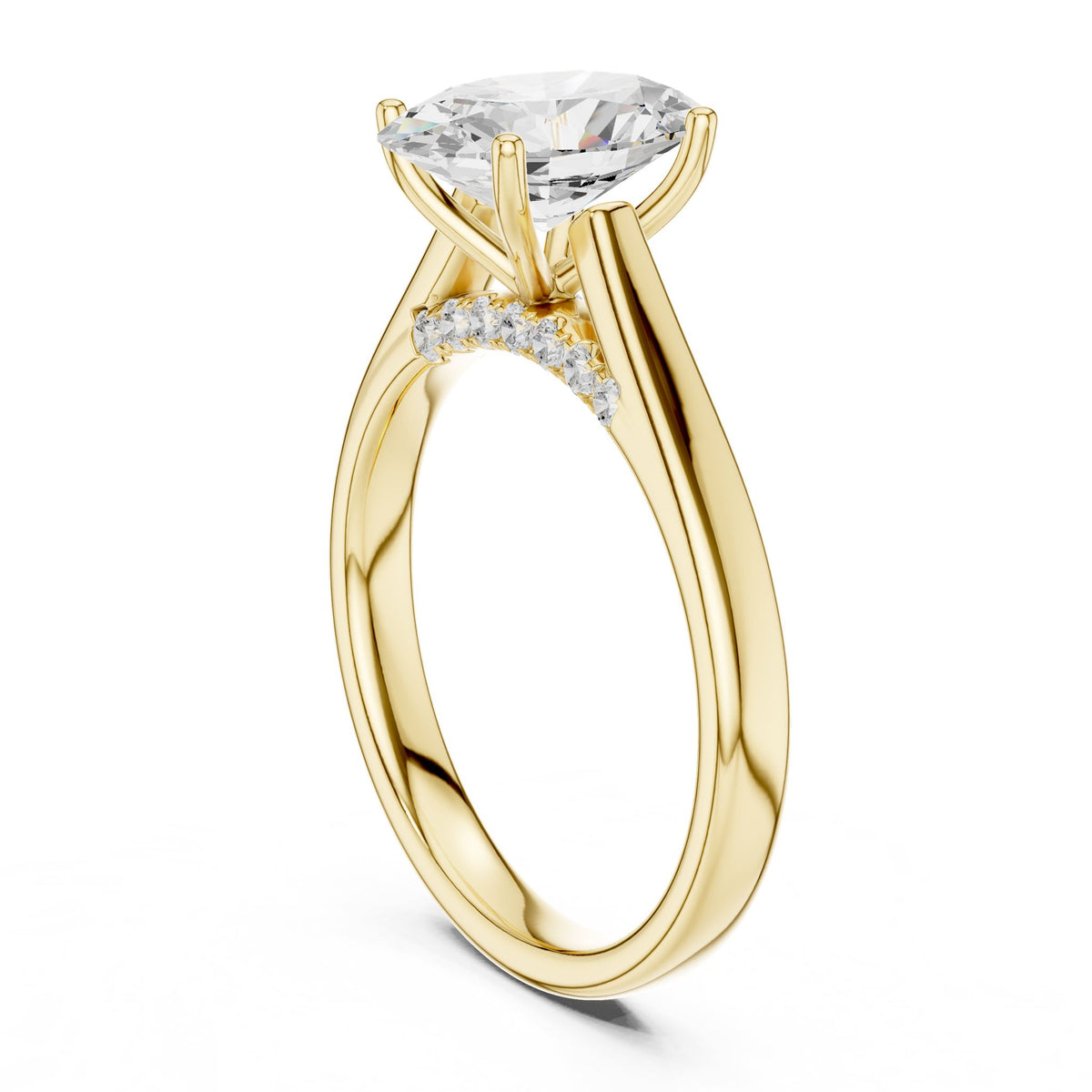 Oval Accented Lab Grown Diamond Engagement Ring