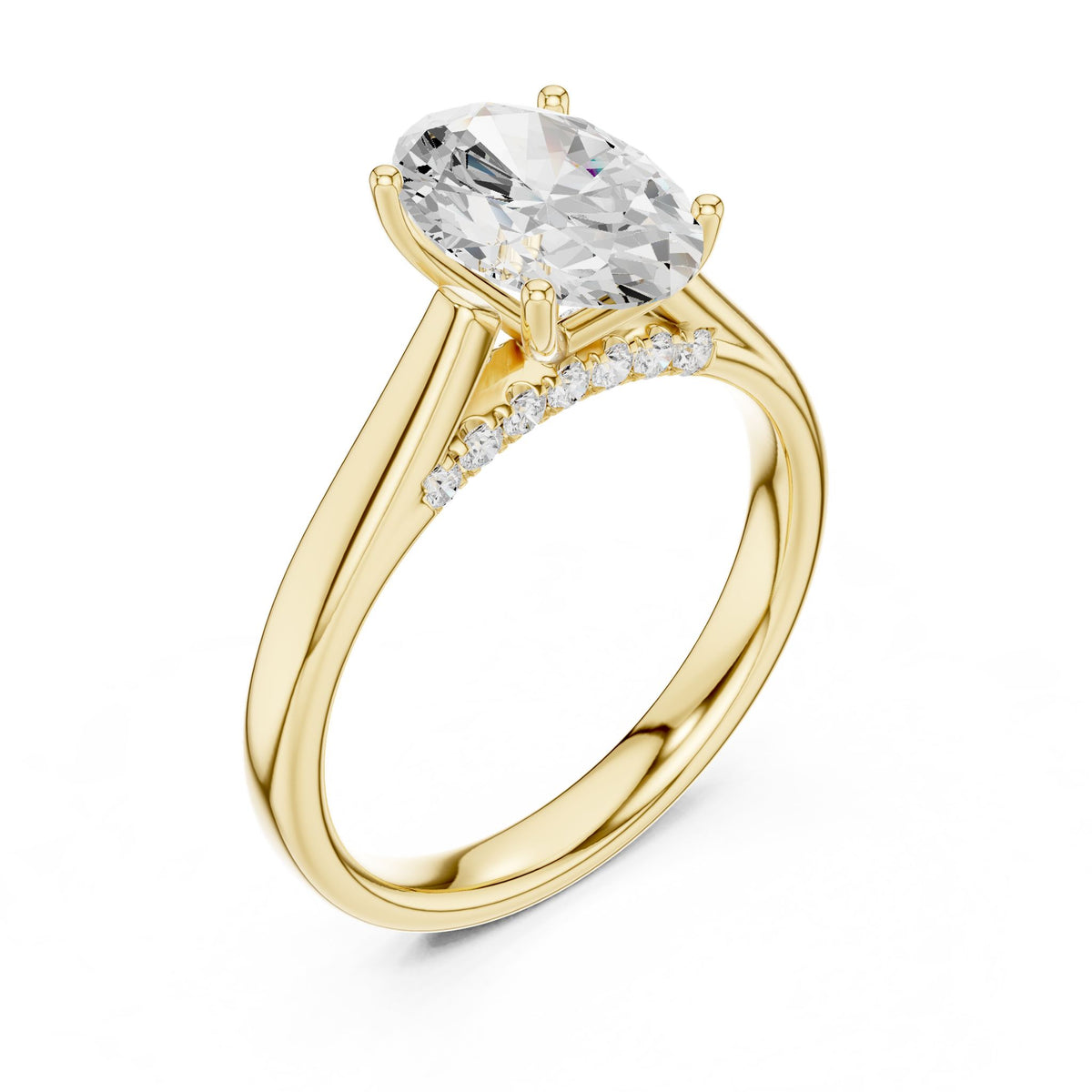 Oval Accented Lab Grown Diamond Engagement Ring