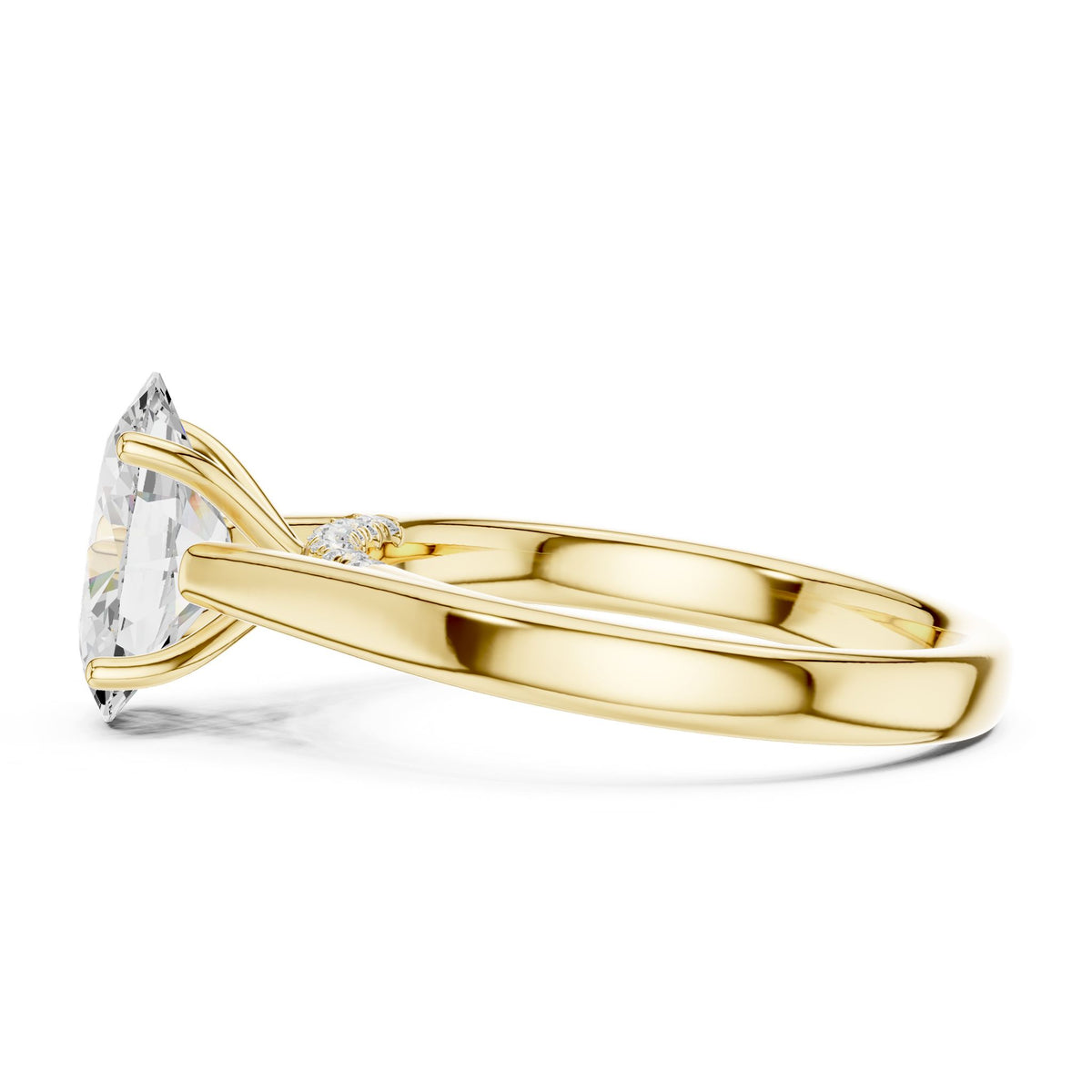 Oval Accented Lab Grown Diamond Engagement Ring