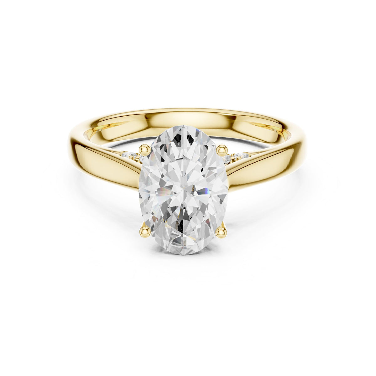Oval Accented Lab Grown Diamond Engagement Ring