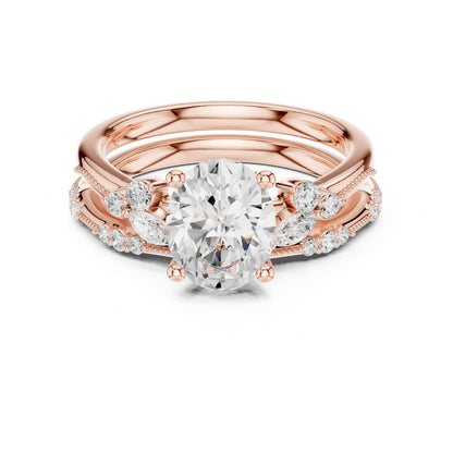 Oval Accented Lab Grown Diamond Engagement Ring