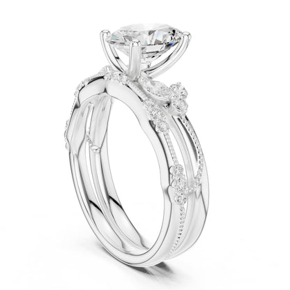Oval Accented Lab Grown Diamond Engagement Ring