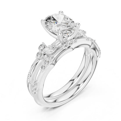 Oval Accented Lab Grown Diamond Engagement Ring