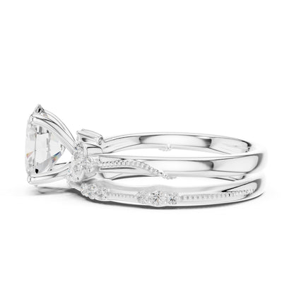 Oval Accented Lab Grown Diamond Engagement Ring