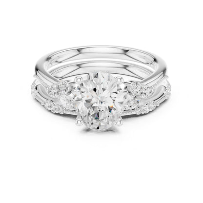 Oval Accented Lab Grown Diamond Engagement Ring