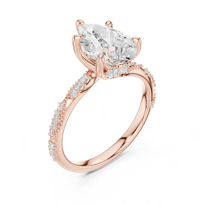 Oval Accented Lab Grown Diamond Engagement Ring