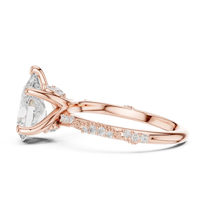 Oval Accented Lab Grown Diamond Engagement Ring