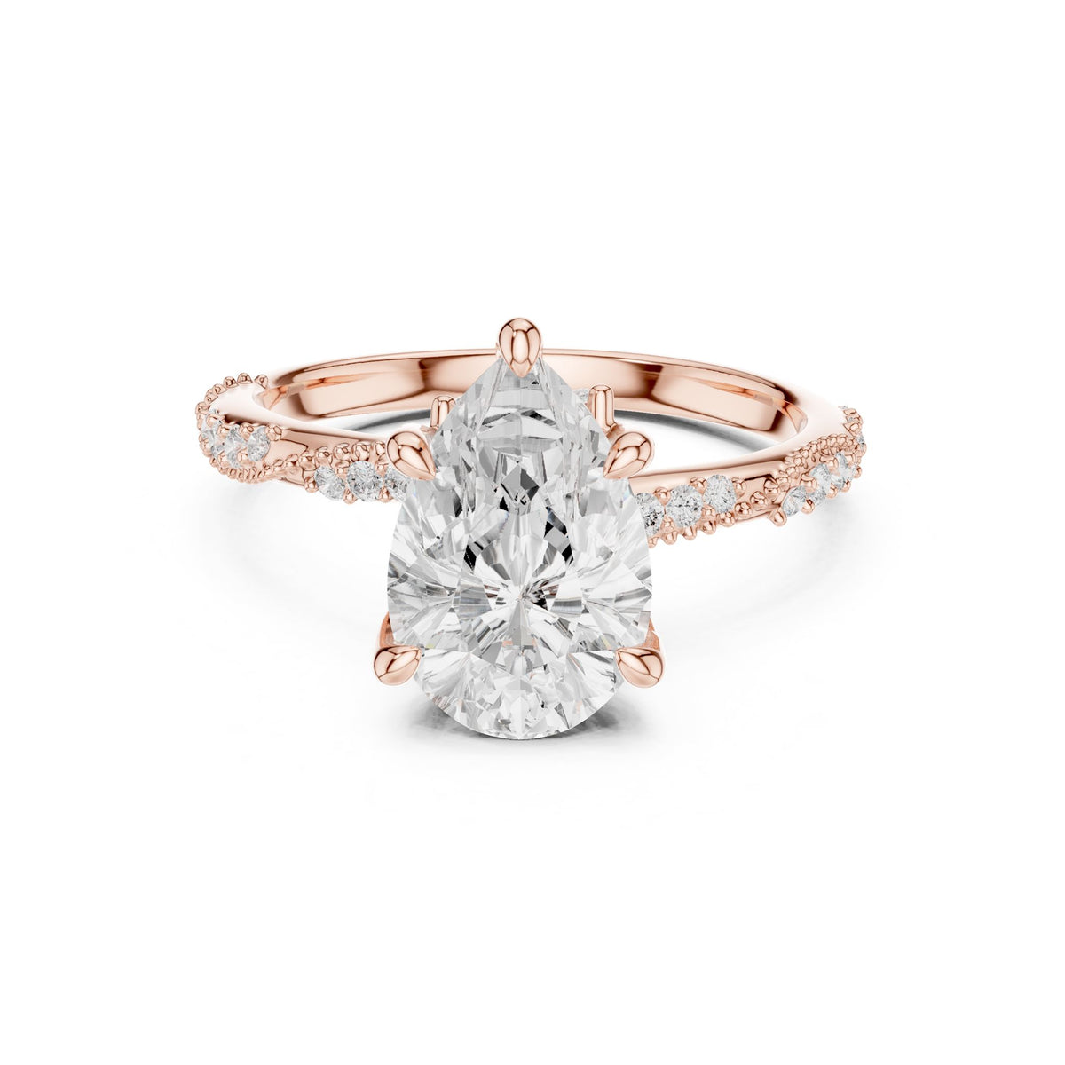 Oval Accented Lab Grown Diamond Engagement Ring