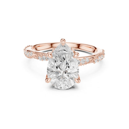 Oval Accented Lab Grown Diamond Engagement Ring