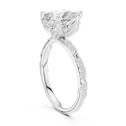 Oval Accented Lab Grown Diamond Engagement Ring
