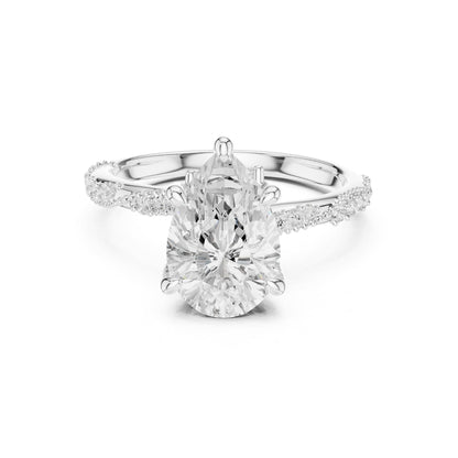 Oval Accented Lab Grown Diamond Engagement Ring