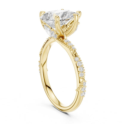 Oval Accented Lab Grown Diamond Engagement Ring