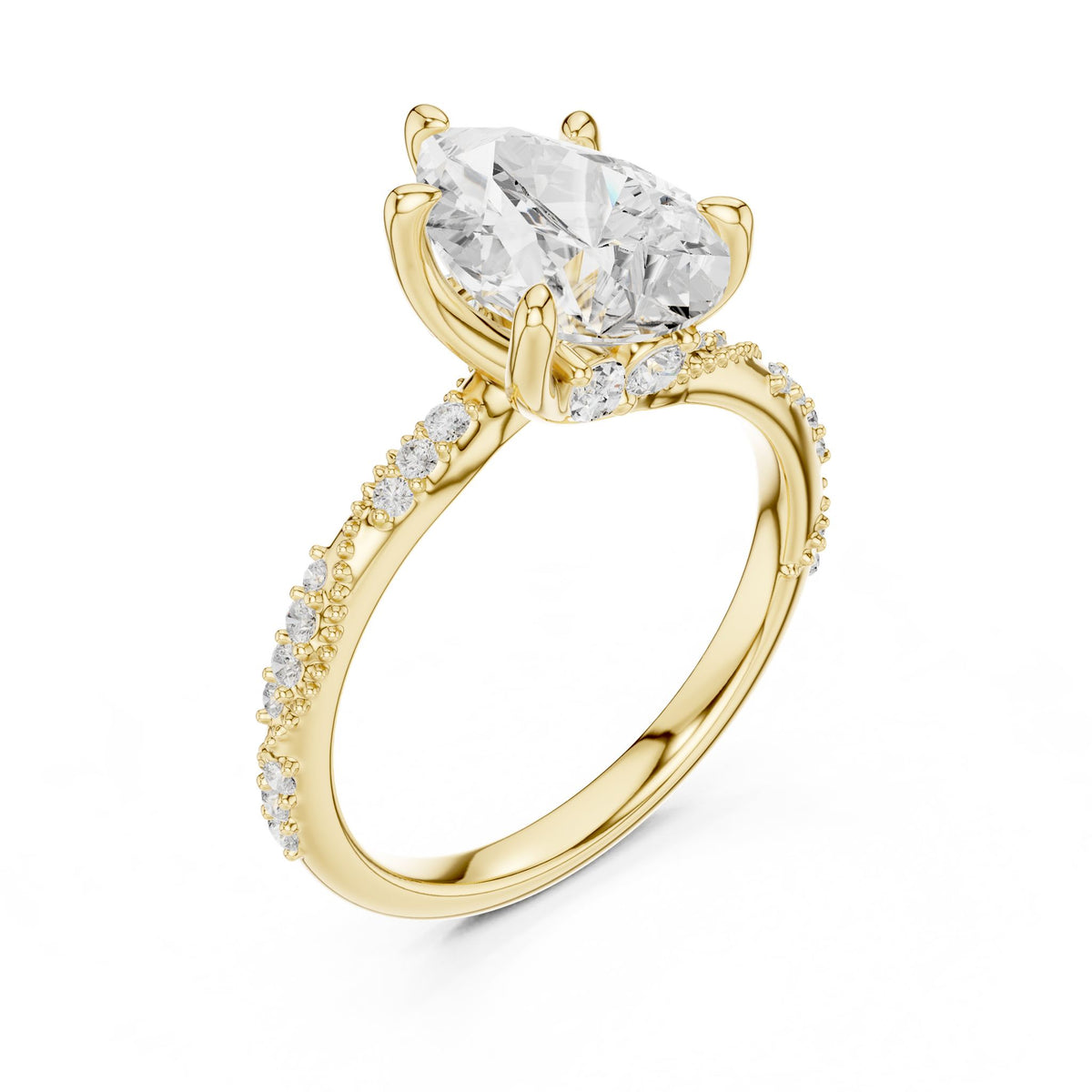 Oval Accented Lab Grown Diamond Engagement Ring