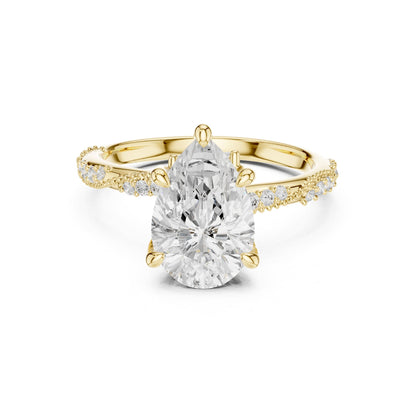 Oval Accented Lab Grown Diamond Engagement Ring