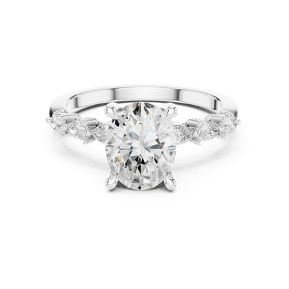 Oval Accented Lab Grown Diamond Engagement Ring