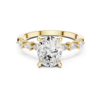 Oval Accented Lab Grown Diamond Engagement Ring