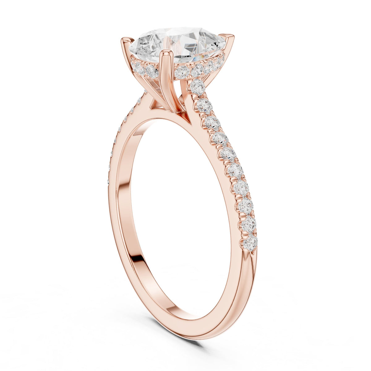 Oval Accented Lab Grown Diamond Engagement Ring